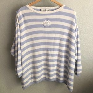 Vintage St John Striped Periwinkle Sweater Size M/L